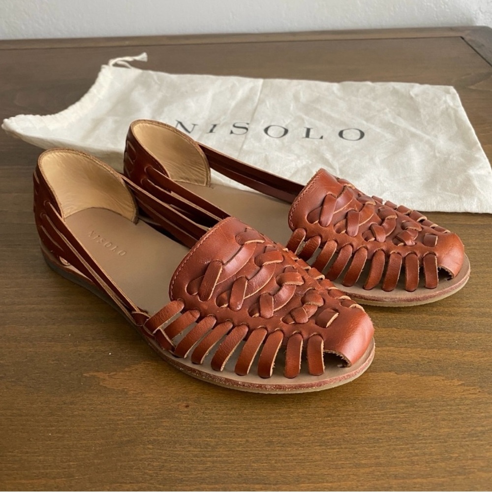 Nisolo Brown Leather Huarache Sandals